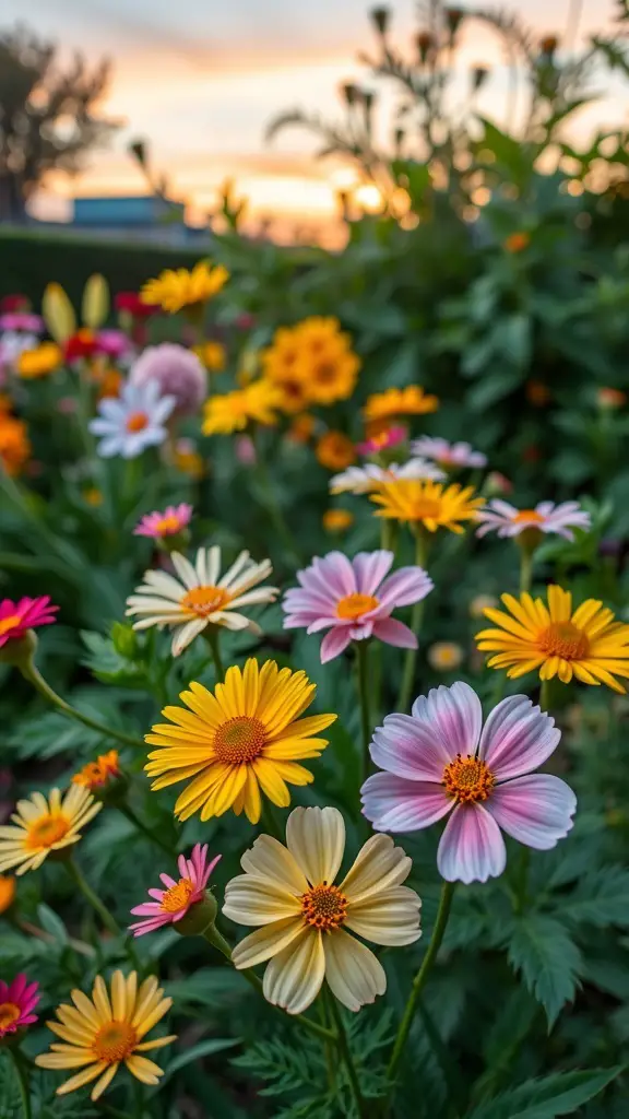 Colorful Four O'Clock flowers blooming in a garden