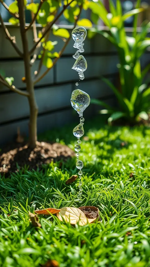Close-up of artificial grass with a vibrant green color, showcasing its lush texture.