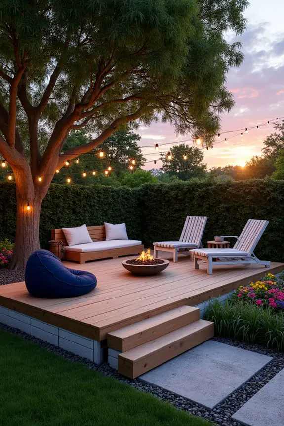 asymmetrical outdoor deck design
