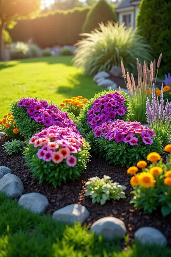 butterfly shaped flower bed design