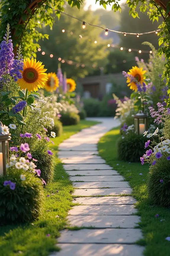 charming floral garden pathways