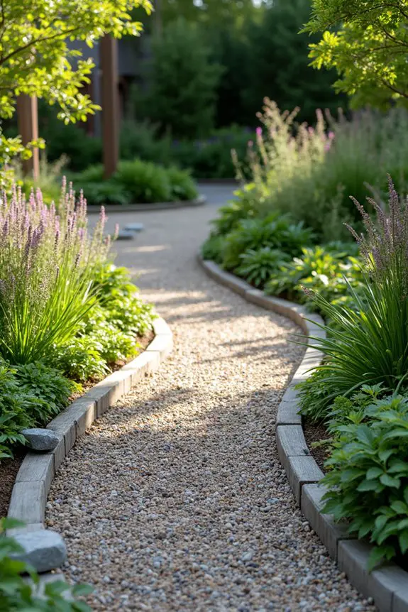 charming textured gravel pathways