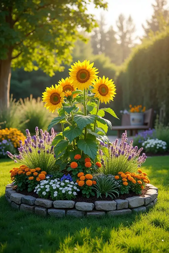 circular flower bed creation