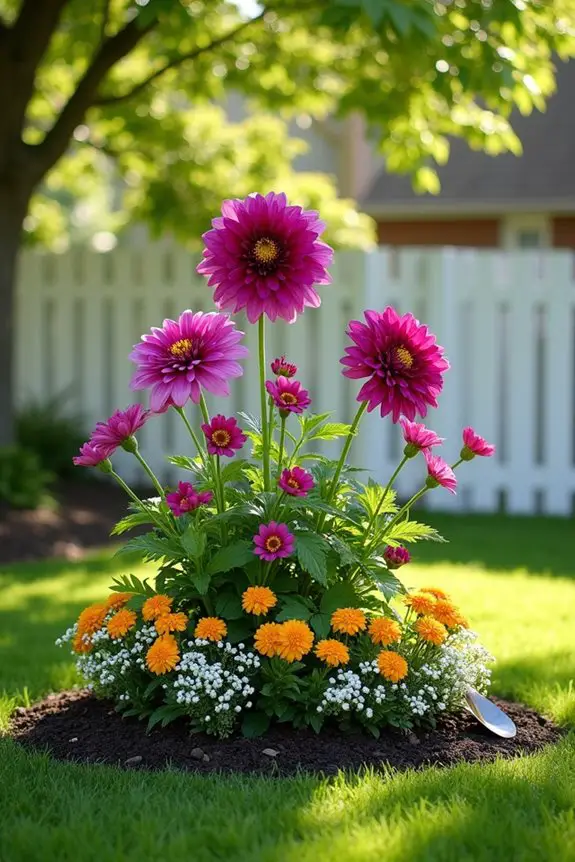 circular flower bed design