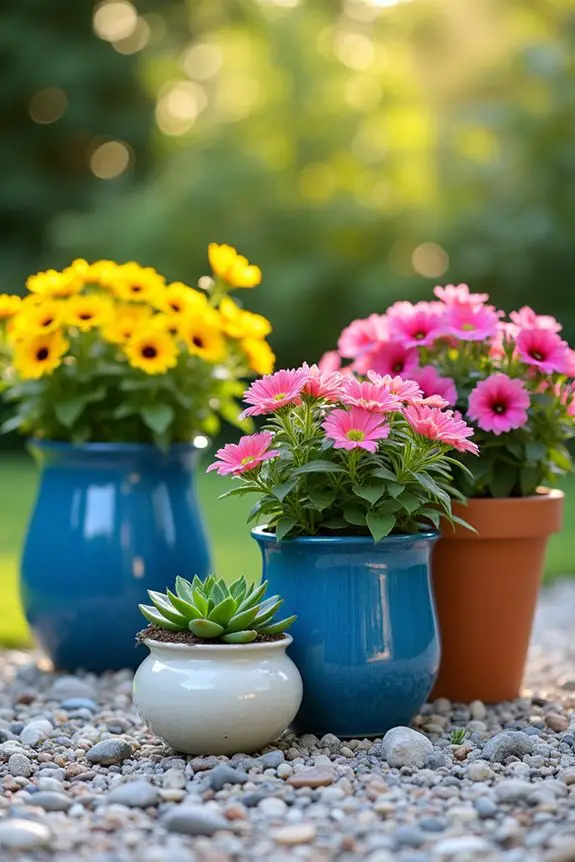 colorful container garden arrangements