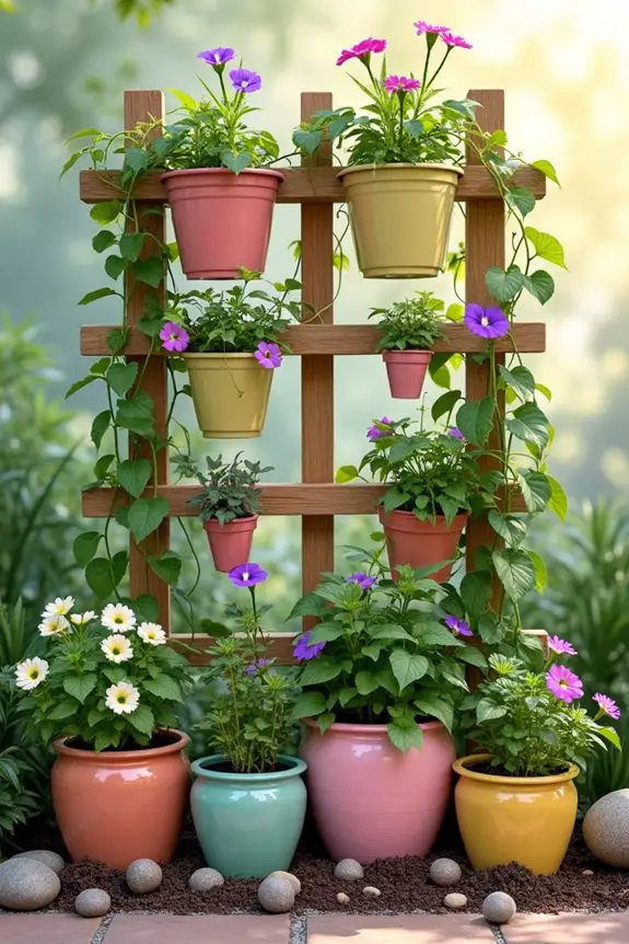 colorful container garden design