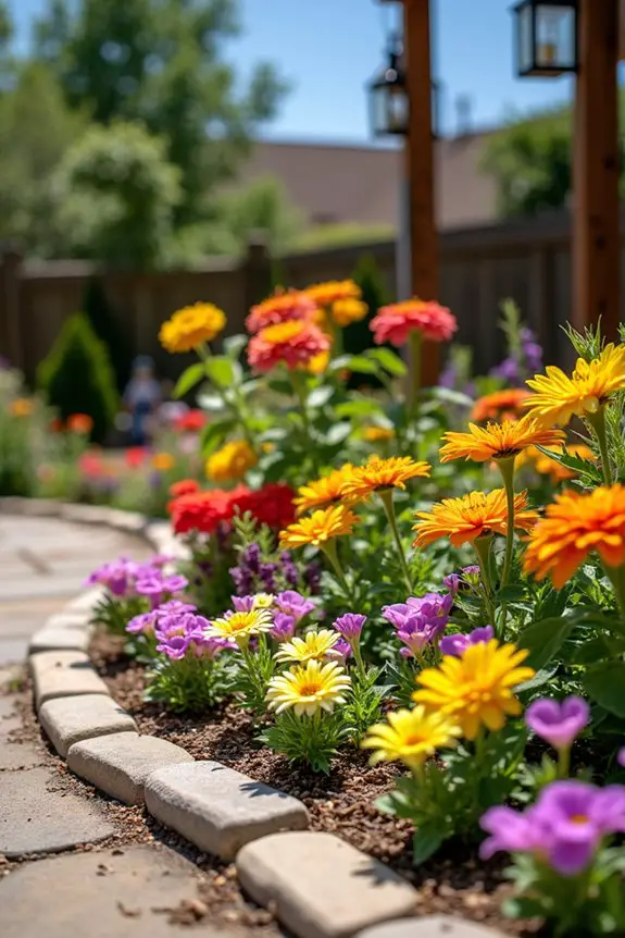 colorful flower bed borders