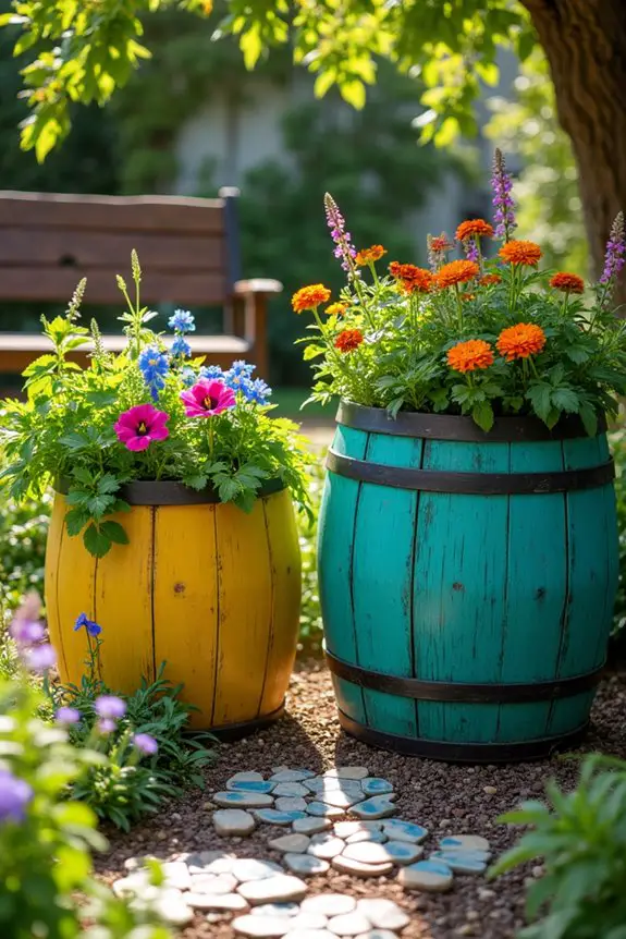 colorful planter paint finishes