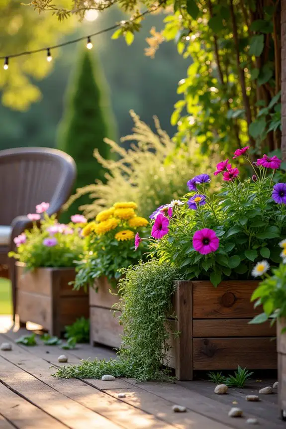 colorful raised garden arrangements