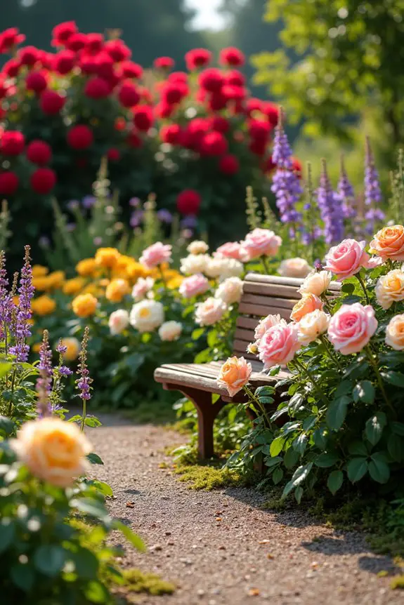 colorful rose garden design