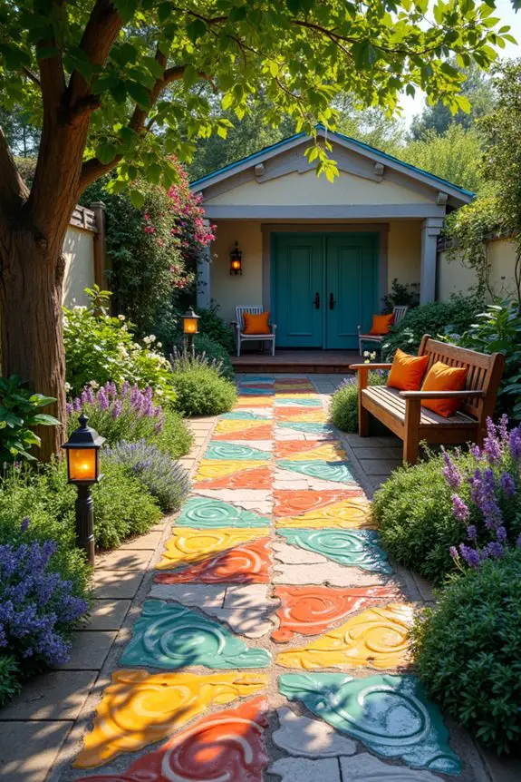 colorful tile pathway designs