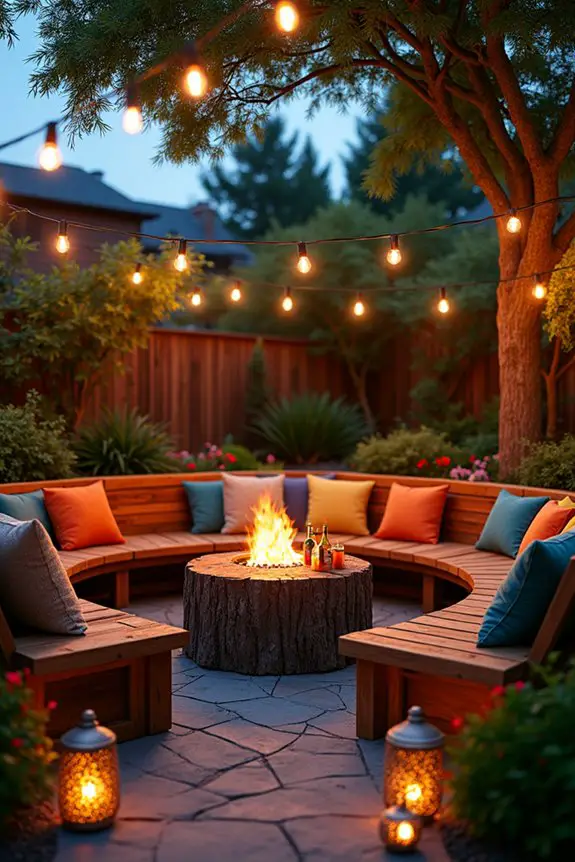 cozy circular outdoor seating