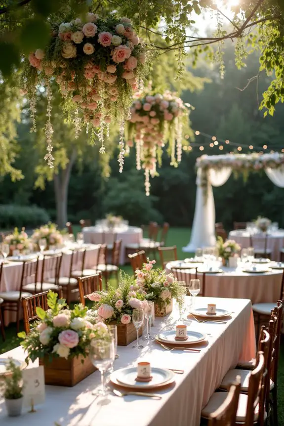 cozy garden wedding arrangements