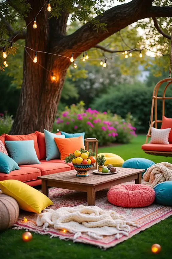 cozy outdoor lounge setup