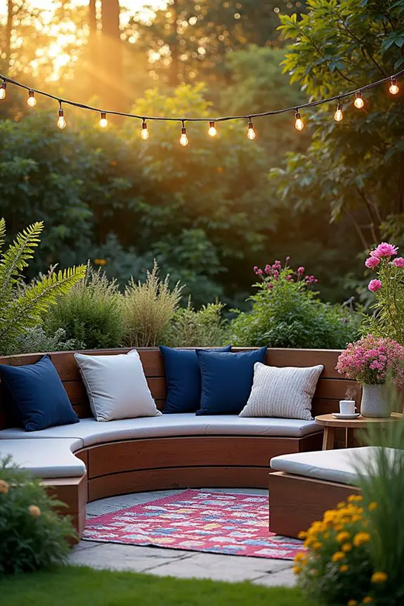 cozy sunken garden retreat