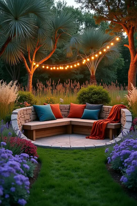 cozy sunken garden seating