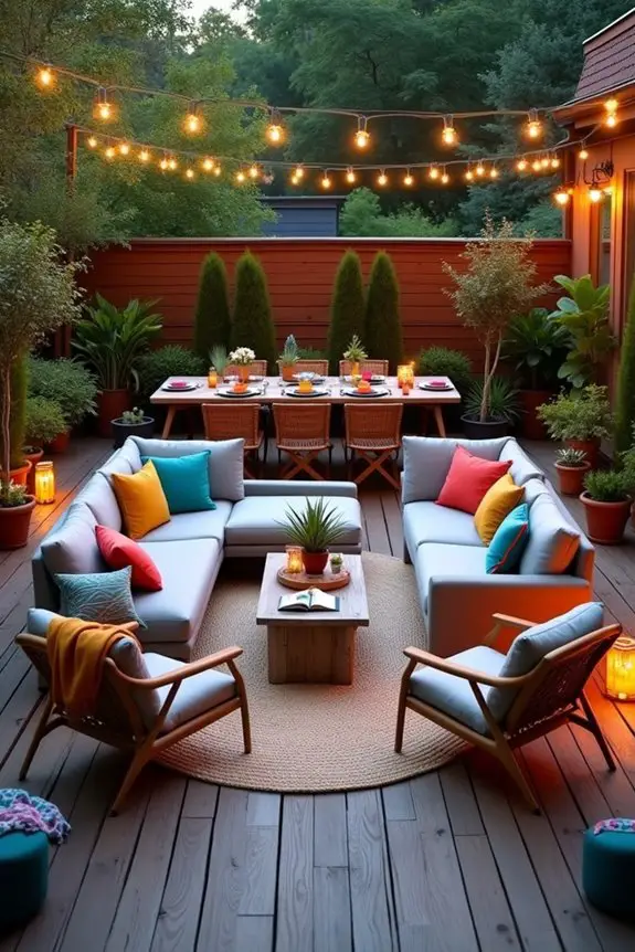 creative terrace furniture arrangement