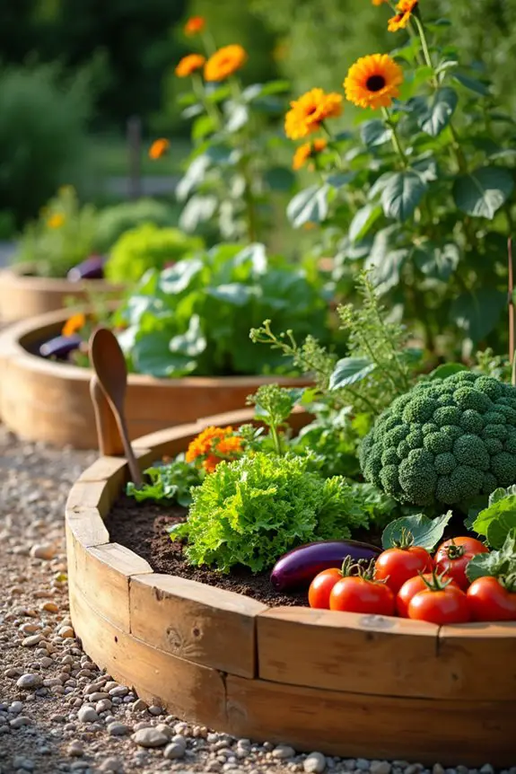 curved beds enhance vegetable gardening
