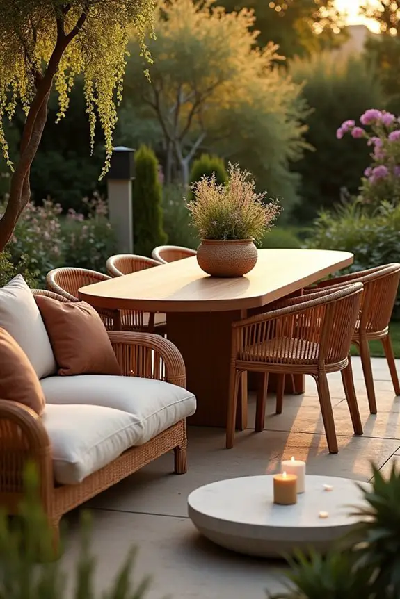 curved furniture for outdoor comfort