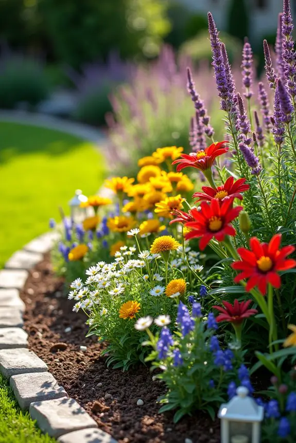 curvilinear flower bed design