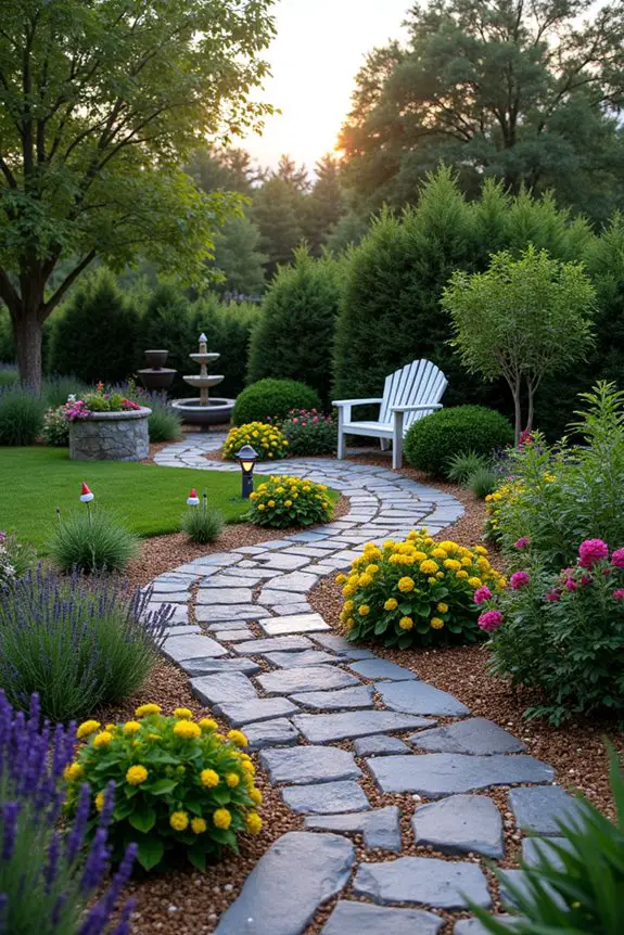diagonal pathways enhance gardens