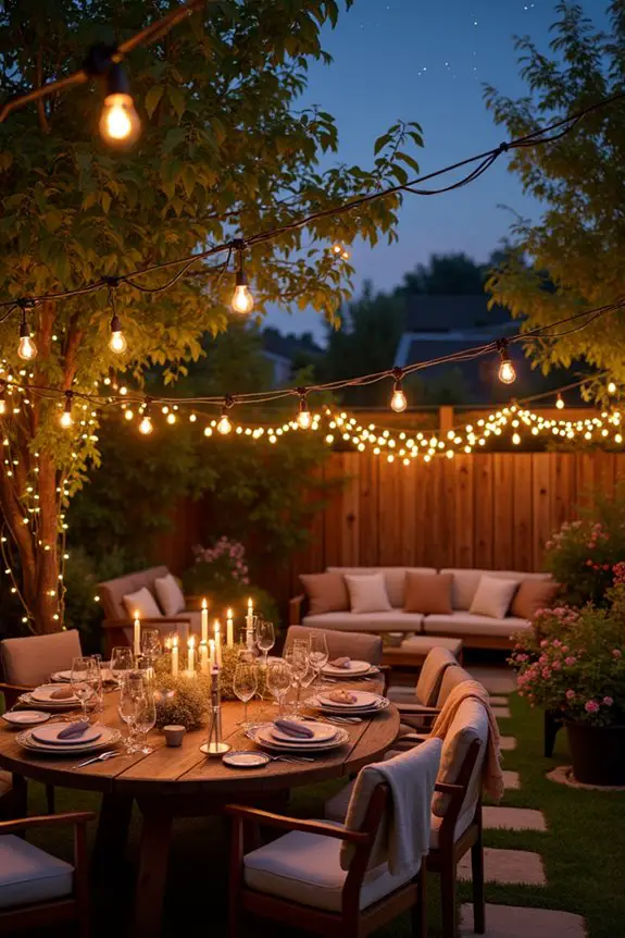 dreamy outdoor string lights