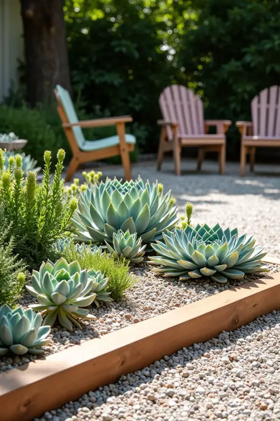 elevated gravel garden edging