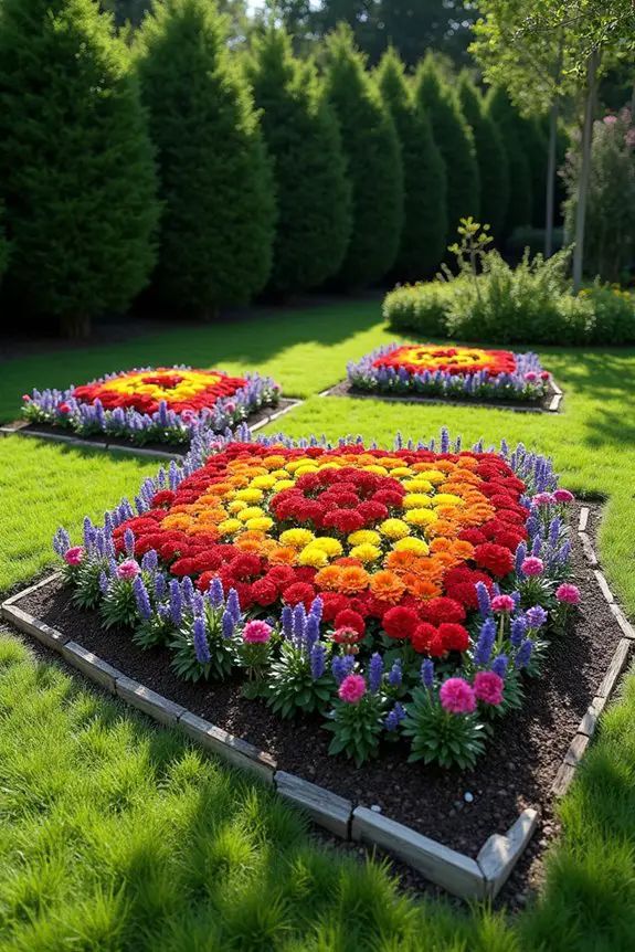 geometric flower bed design