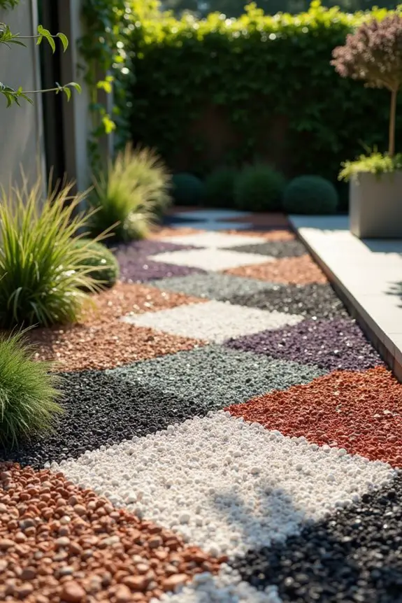 geometric gravel garden design