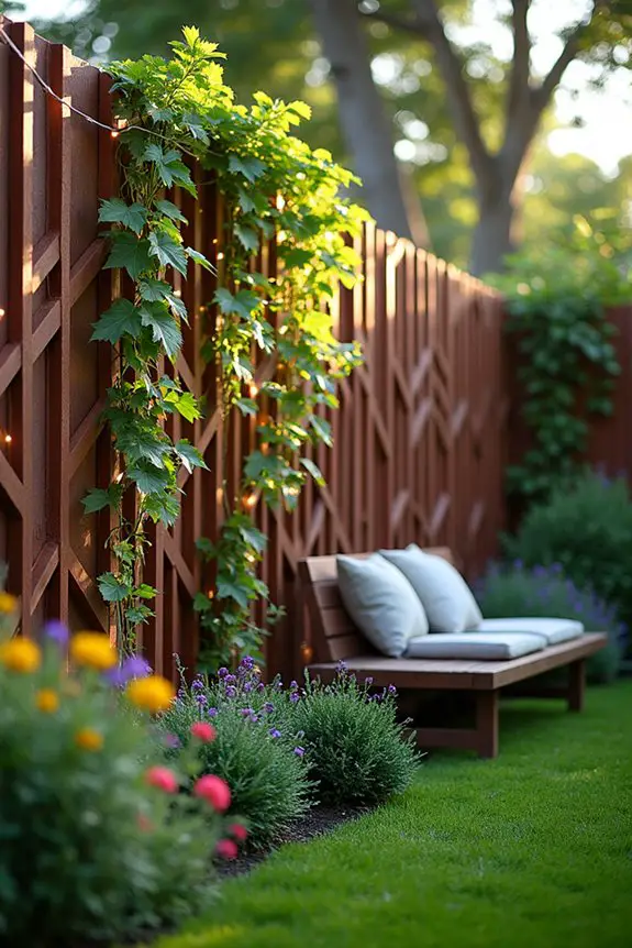 geometric metal garden fence
