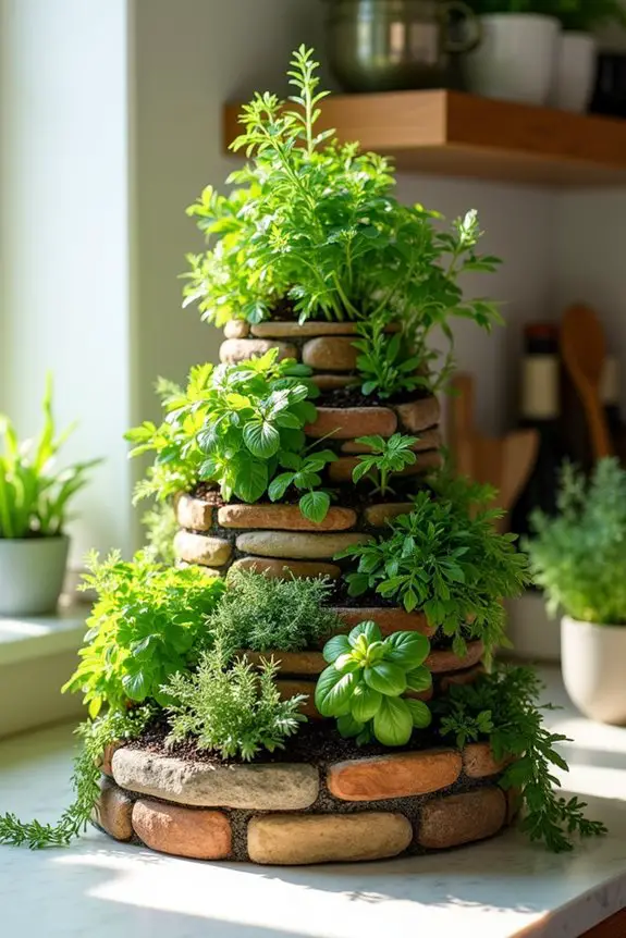 herb spiral for efficient gardening