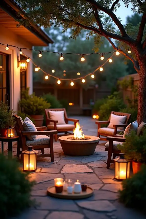 inviting fire pit lighting