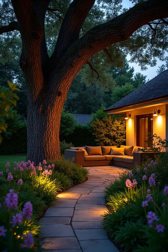 layered garden lighting ambiance