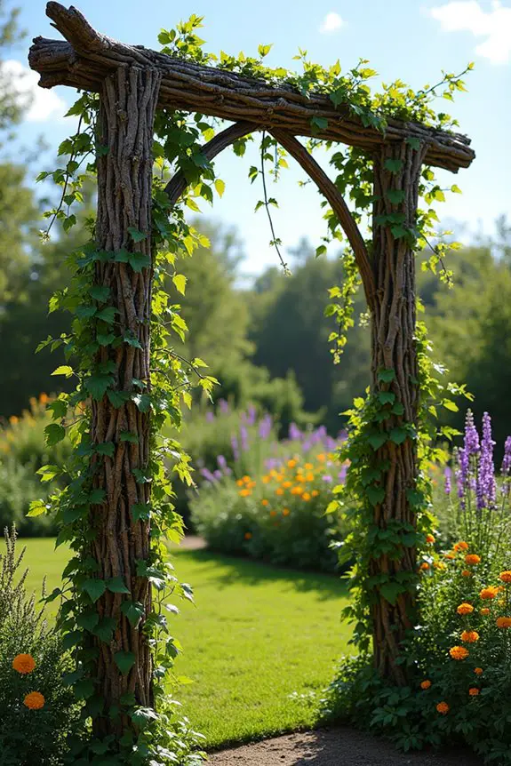 living tree branch trellis