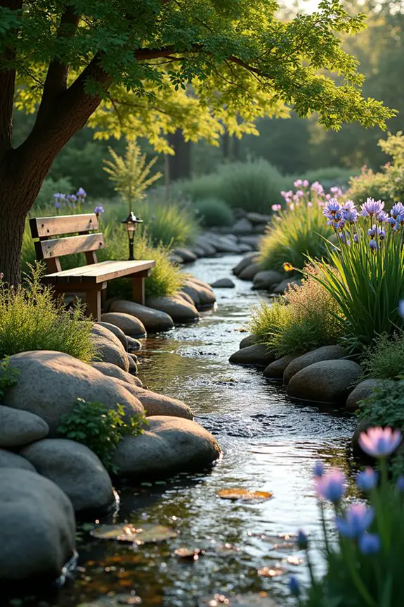 meandering stream garden oasis