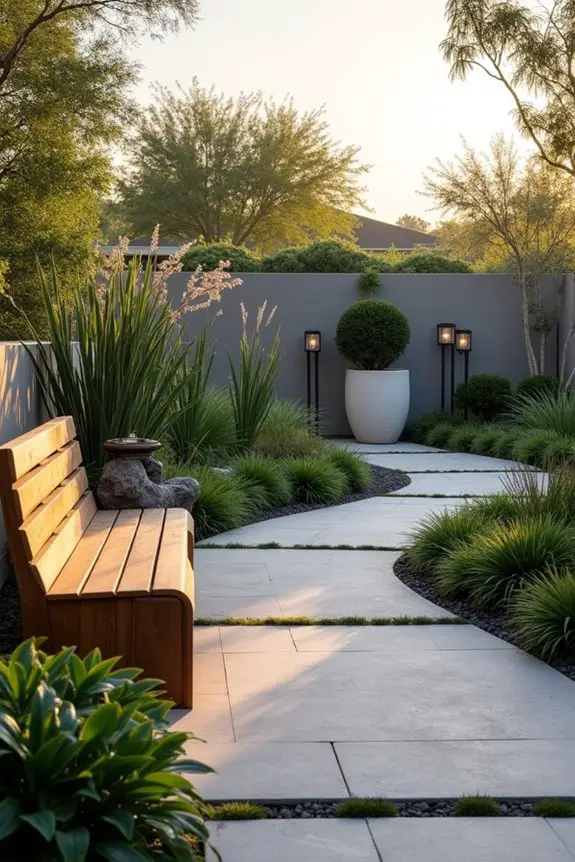 minimalist garden material selection