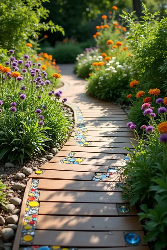 mosaic tile garden accents