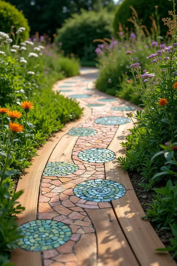 mosaic tiles enhance pathways