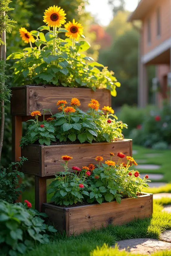 multi level planter box gardening