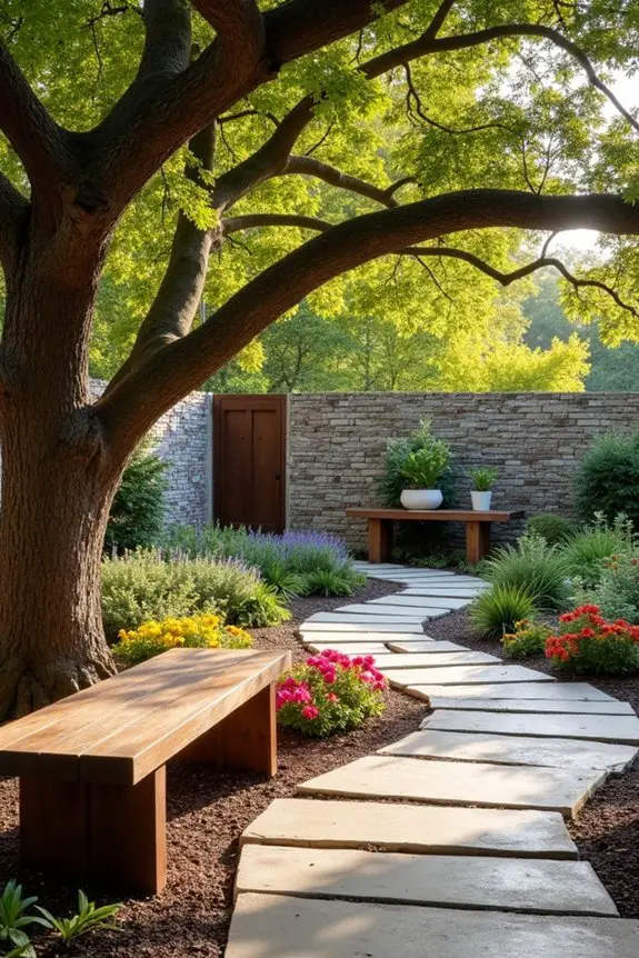 natural materials enhancing gardens