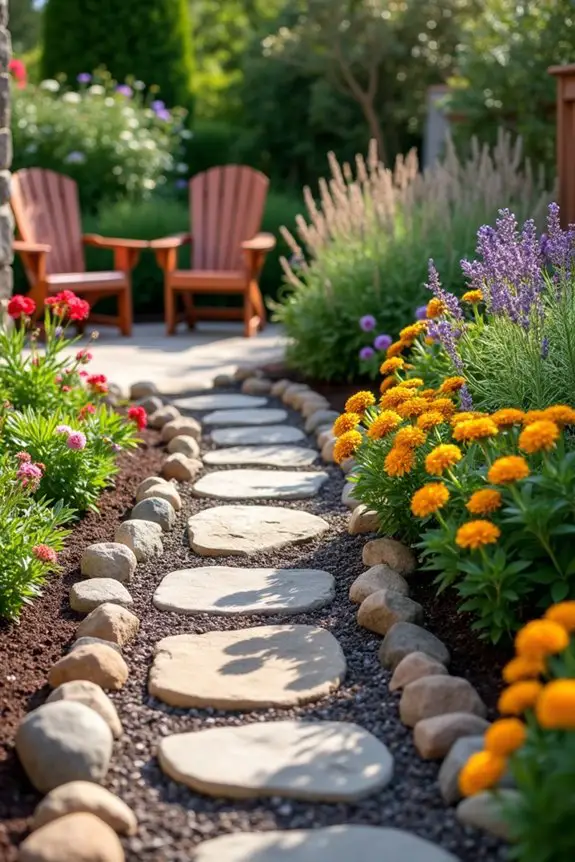 natural stone border installation