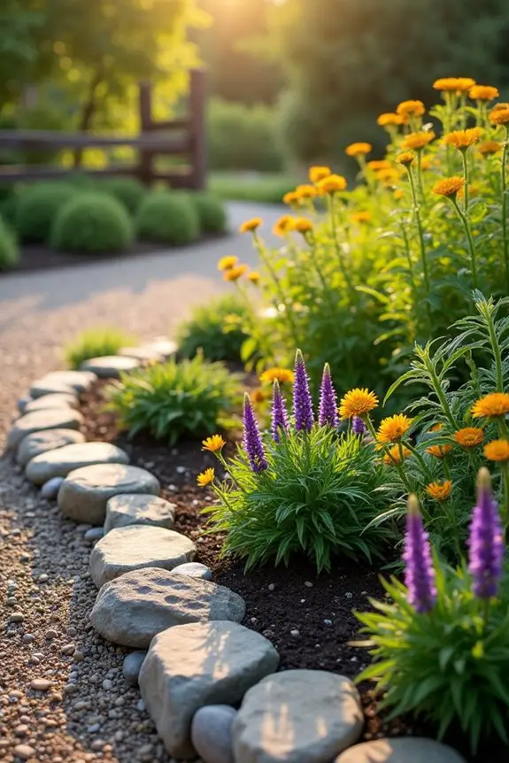 natural stone garden border