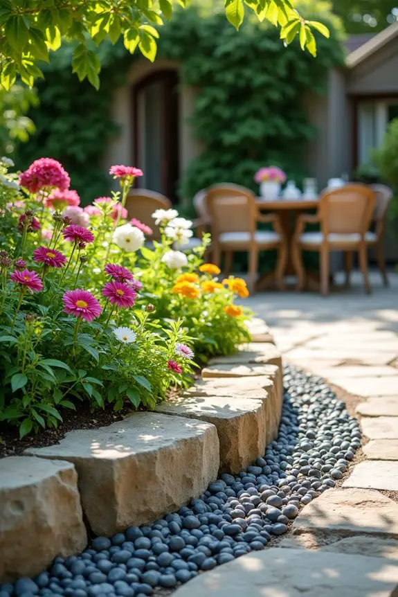 natural stone garden borders
