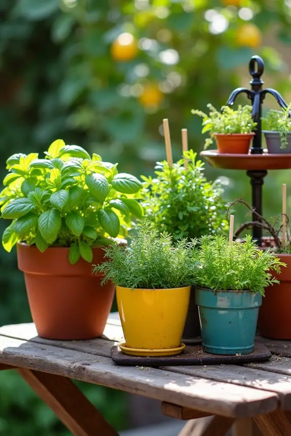 potted herb garden creation