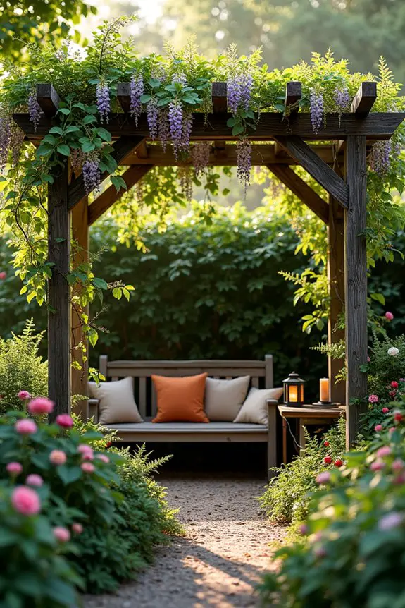 rustic garden pergola retreat