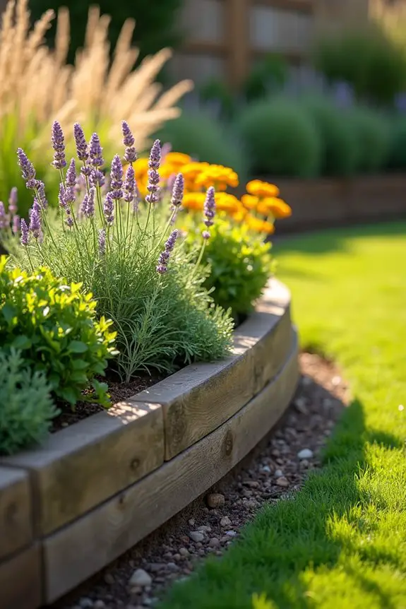 rustic recycled timber edging