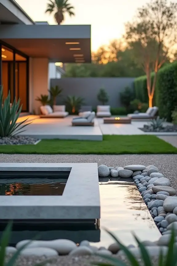 sculptural minimalist water feature
