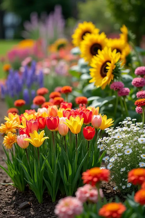seasonal flower garden arrangements