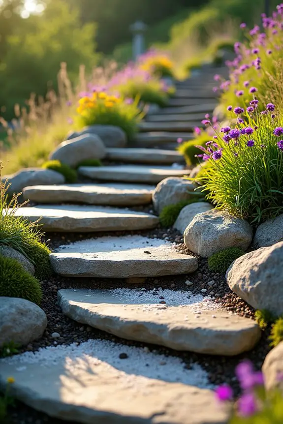 stepped rock terrace garden