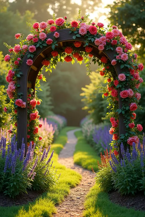 stunning rose arch entryway